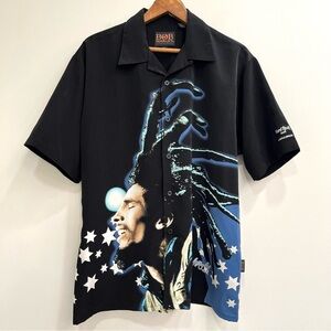 Vintage Bob Marley Dragonfly Hard Rock Cafe Myrtle Beach Button Up Shirt Mens L